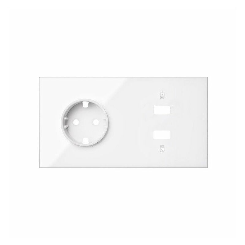 

SIMON 100 - Kit frontal 2 el. base + cargador 2xUSB blanco brillo 10020205-130