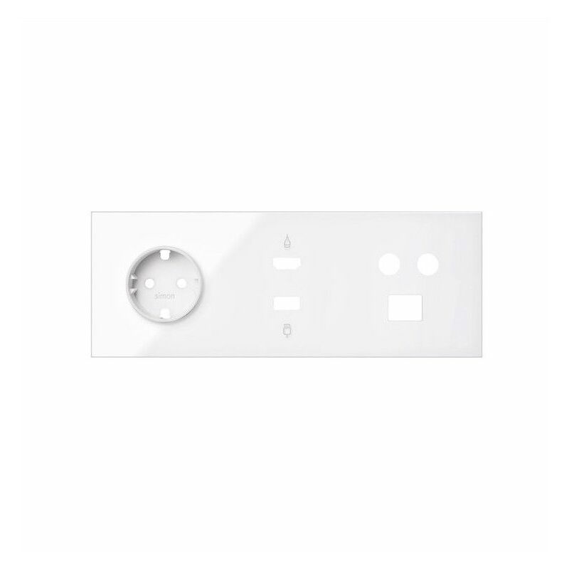 

SIMON 100 - Kit frontal 3 el. base+HDMI+USB+TV+RJ45 blanco brillo 10020304-130