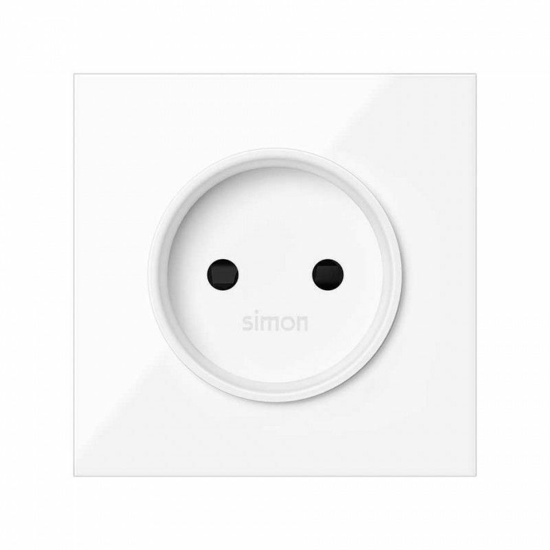 

100 - Tapa para base de enchufe bipolar blanco brillo 10000040-130 - Simon