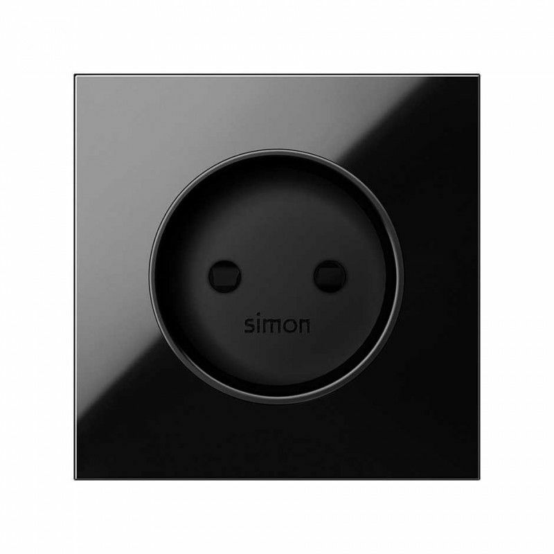 

100 - Tapa para base de enchufe bipolar negro brillo 10000040-138 - Simon