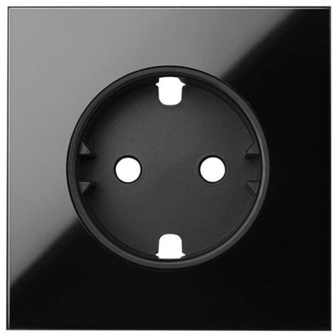 SIMON 100 - Tapa para base de enchufe schuko negro brillo 10000041-138