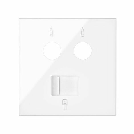 SIMON 100 - Tapa para toma R-TV+SAT con RJ45 2M blanco brillo 10000072-130