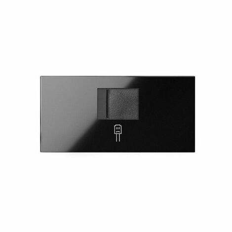 SIMON 100 - Tapa voz y datos plana CG para 1 RJ45 negro brillo 10000005-138
