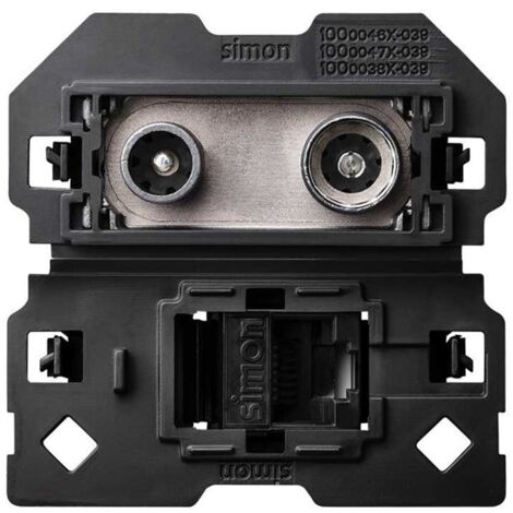 SIMON 100 - Toma R-TV+SAT Final con RJ45 cat6 2M 10000472-039
