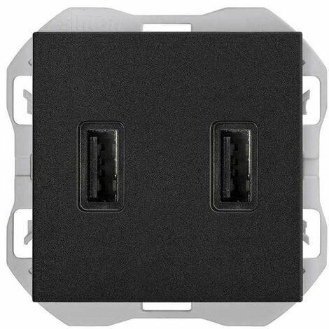 SIMON 270 Chargeur USB Dual A + A 3.1A Smartcharge noir mat 20000196-098