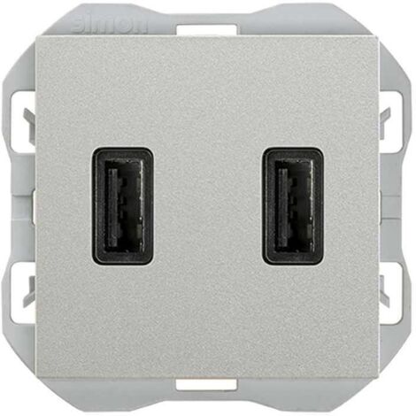 SIMON 270 | Dual A + A 3.1A USB-Ladegerät Smartcharge Aluminium 20000196-093