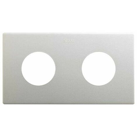 SIMON 270  Marco estética mínima para enchufes con 2 elementos aluminio 27110620-093
