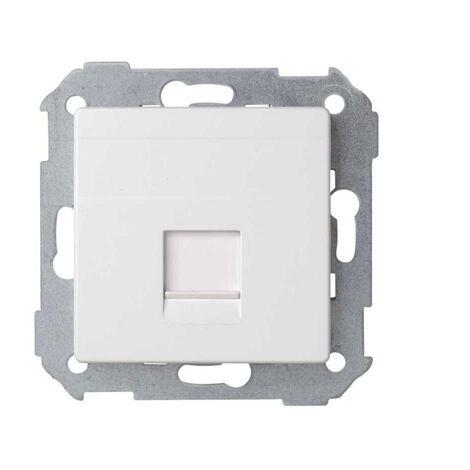 Simon 82 Concept | Piastra universale v & d c / g polvere 1 RJ45 bianco opaco SIMON 8200005-090