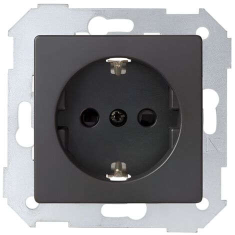 Simon 82 Konzept Schuko-Buchse 16A + mattschwarze Abdeckung 8200432-098