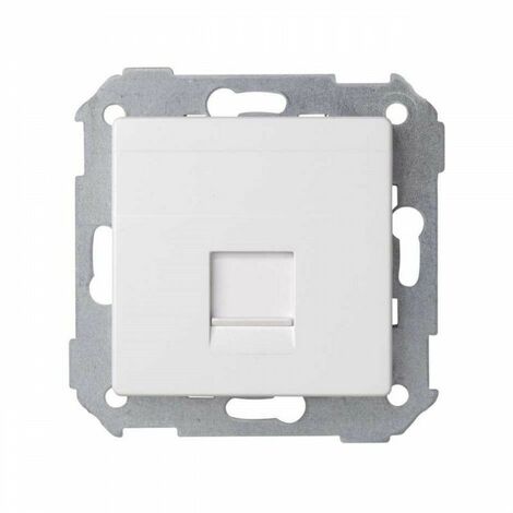 Simon 82 Konzept Universelle flache V & D-Platte mit Pulver 1 RJ45 mattweiß SIMON 8200005-090