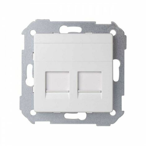 Simon 82 Konzept Universelle flache V & D-Platte mit Pulver 2 RJ45 mattweiß SIMON 8200006-090