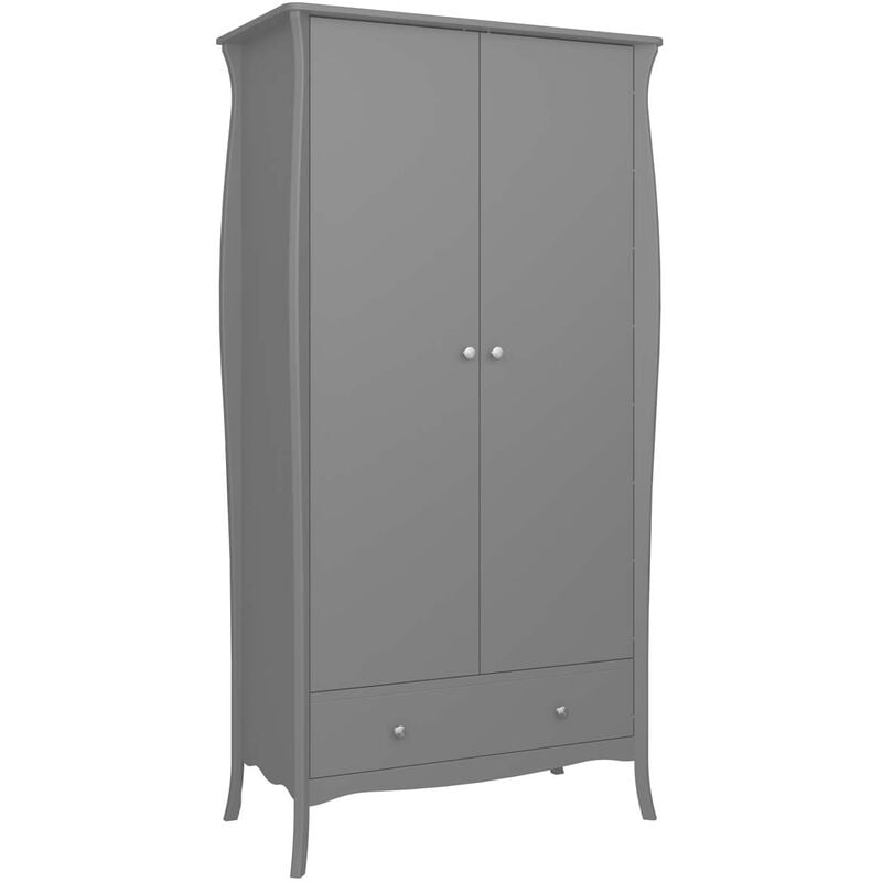 Ebuy24 - Simon armoire de rangement 1 tiroir 2 portes gris.