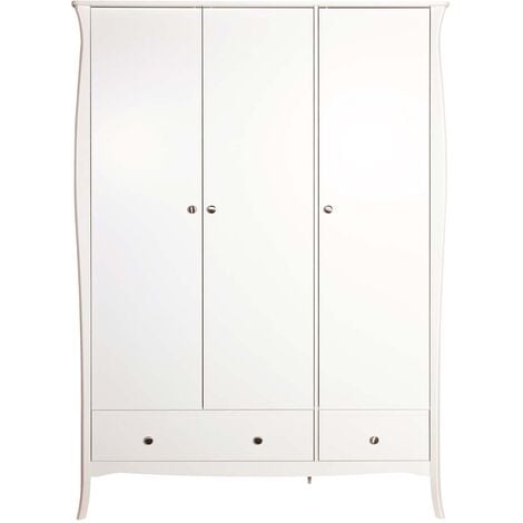 EBUY24 Simon armoire de rangement 2 tiroirs 3 portes blanc.