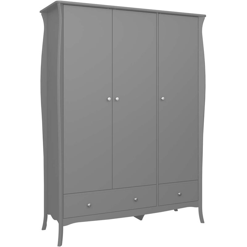 Ebuy24 - Simon armoire de rangement 2 tiroirs 3 portes gris.