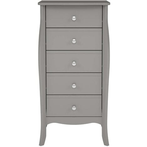 EBUY24 Simon commode 5 tiroirs gris.