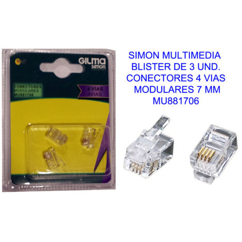 simon finstoc multimedia bl 3 conect.4 vias modular 7mm mu881706