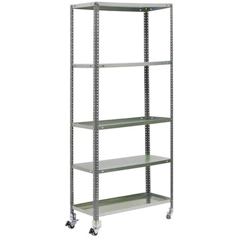 SIMON GARDEN étagère en métal avec vis avec 5 étagères (187.5x90x40cm) GRIS ET GALVANISÉ