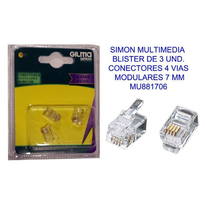 

simon multimedia bl 3 und.conect.4 vias modular 7 mm mu881706 - Mibricotienda