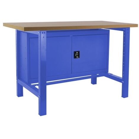 Simon Rack établi bleu robuste avec armoire intégrée