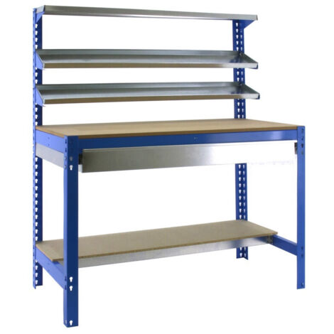 Simon Rack - Kit Etabli 1440x900x600mm Charge 400Kg - SIMONWORK BT-1 BOX 900 BLEU/BOIS