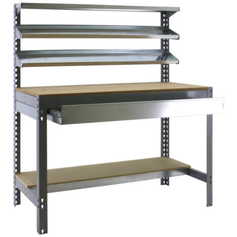 Simon Rack - Werkbank-Kit 1440x1200x600mm Belastung 600Kg - SIMONWORK BT-1 BOX 1200 DUNKELGRAU/HOLZ