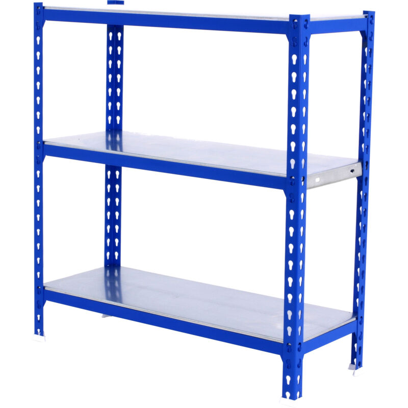 Tagère Rangement, 1000x800x400 mm, 3 Niveaux, 180 kg Capacité de Charge et Point de Flexion, Métal , Étagère Garage, Bleu/Galvanisé - Simonclick Tagère Rangement, 1000x800x400 mm, 3 Niveaux, 180 kg Capacité de Charge et Point de Flexion, Métal , Étagère Garage, Bleu/Galvanisé - Simonclick