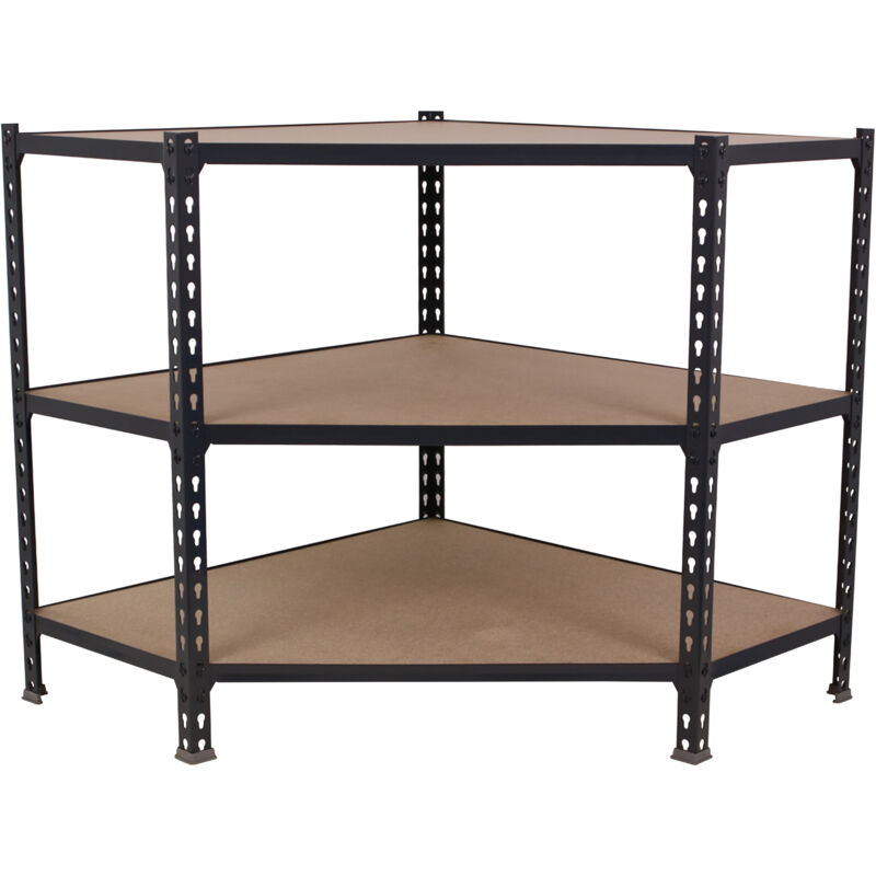 Simonrack Étagère d'angle légère anthracite et bois