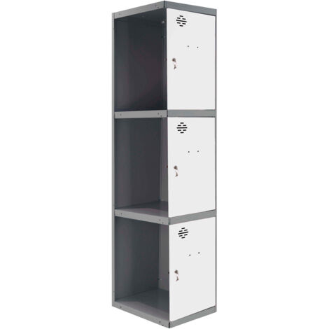 SIMONLOCKER casier en métal (180x30x50cm) ANTHRACITE ET BLANC