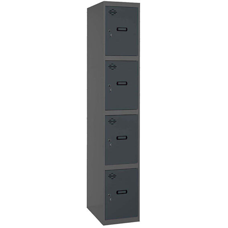 Vestiaire Métallique 4 Porte, 1800x400x500 mm, Serrure à Clé et Aérations, Anthracite Simonlocker - Simonrack Vestiaire Métallique 4 Porte, 1800x400x500 mm, Serrure à Clé et Aérations, Anthracite Simonlocker - Simonrack