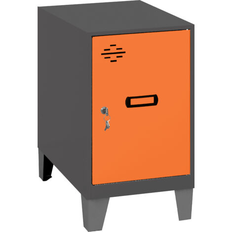 SIMONLOCKER casier en métal (57,5x40x50cm) ANTHRACITE ET ORANGE