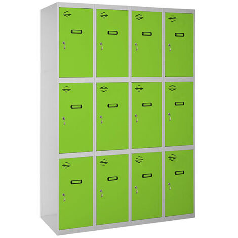 SIMONLOCKER casiers en métal (180x120x50cm) GRIS & VERT