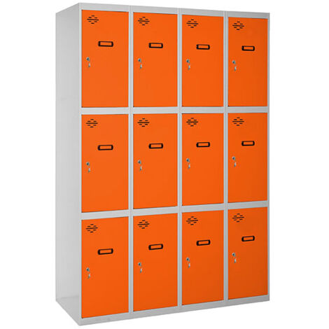 SIMONLOCKER casiers en métal (180x160x50cm) GRIS ET ORANGE