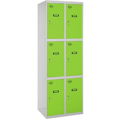 SIMONLOCKER casiers en métal (180x60x50cm) GRIS & VERT