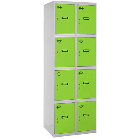 SIMONLOCKER casiers en métal (180x80x50cm) GRIS & VERT