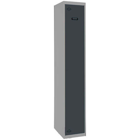 SimonRack Armadietto Spogliatoio Metallico 1 Anta, 1800x400x500 mm, Serratura con Chiave e Areatori, Grigio/Antracite - Simonlocker
