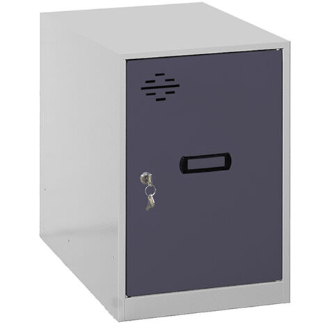 SimonRack Armadietto Spogliatoio Metallico Piccolo, 475x400x500 mm, Armadietto con Chiave, Grigio/Antracite - Simonlocker