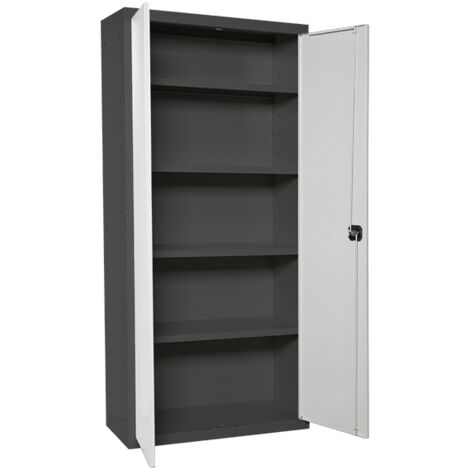 SimonRack Armadio Metallico Scope 1800x600x400 mm, 2 Ante, 4 Ripiani, Antracite/Bianco - Simonlocker