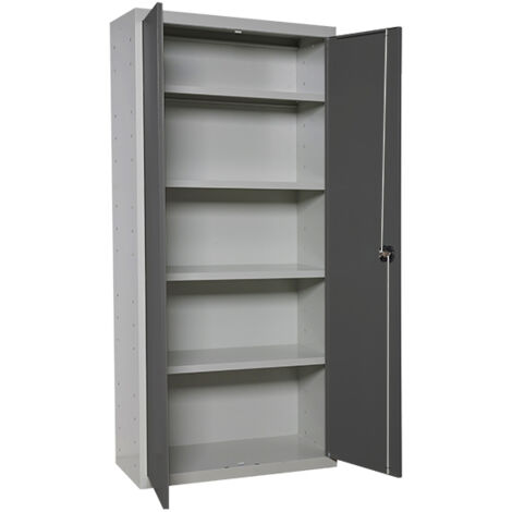 SimonRack Armadio Metallico Scope 1800x800x400 mm, 2 Ante, 4 Ripiani, Grigio/Antracite - Simonlocker