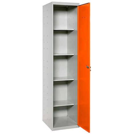 Simonrack Armoire à balais moderne gris orange métal