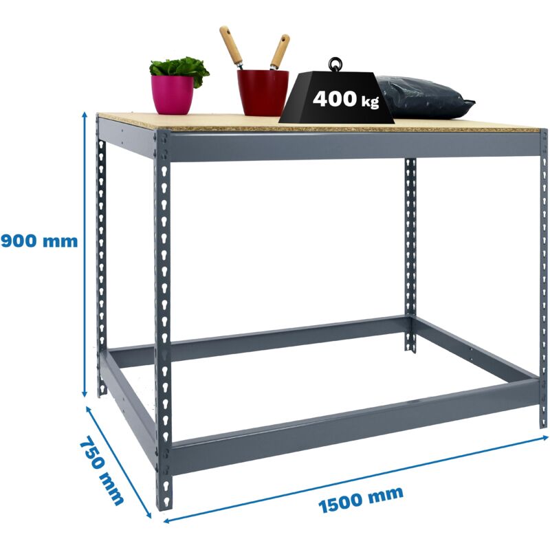 Simonrack Banc de travail modèle 2023 gris et bois Simonrack Banc de travail modèle 2023 gris et bois