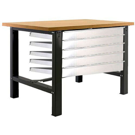 Simonrack Banco da lavoro robusto antracite 5 cassetti