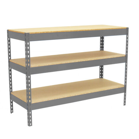 Simonrack BASIC 3 table gris et bois 121 cm