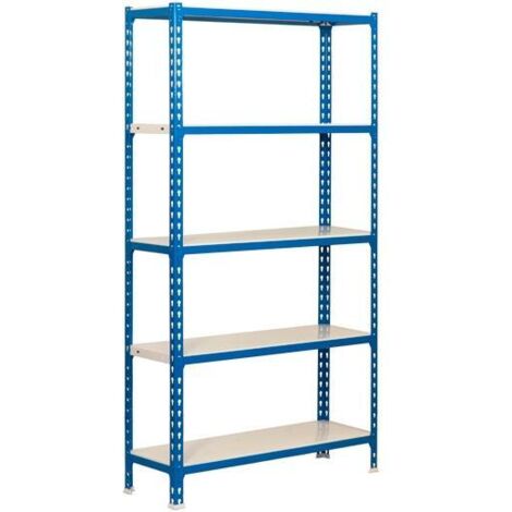 Simonrack Bausatz simonclick mini 5/400 Metallregal 5 Fachböden/180kg 180x80x40cm blau/weiß