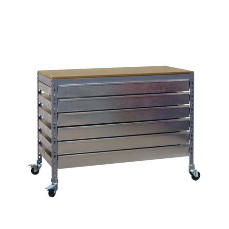 Simonrack BT5 BOX6 900 établi mobile gris bois robuste
