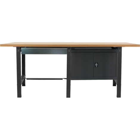 Simonrack Établi antracite MDF et métal robuste