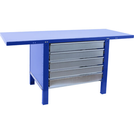 Simonrack Établi de travail bleu avec 5 tiroirs
