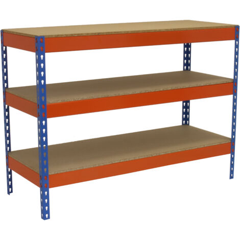 Simonrack Établi de travail bleu orange bois robuste