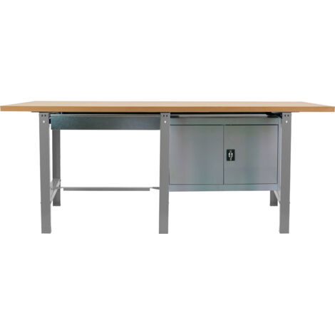 Simonrack Établi en MDF gris et bois robuste 35 mm