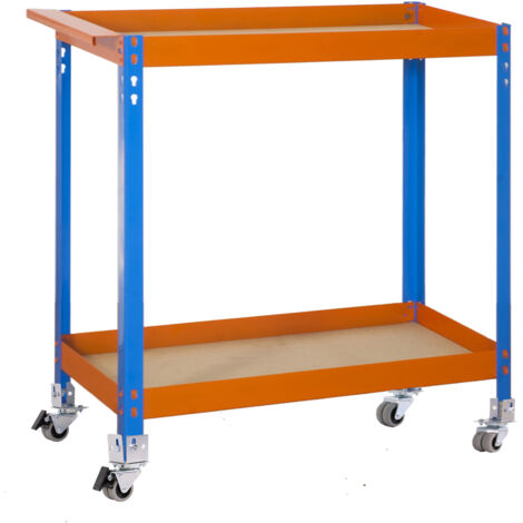 Simonrack Établi Mobile Bleu Orange Bois 75 kg Capacité