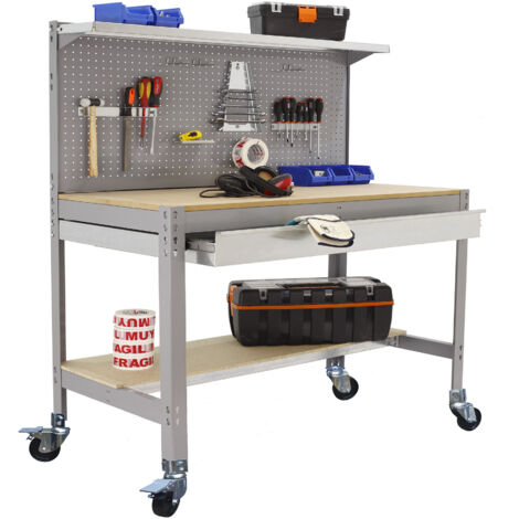 Simonrack Établi moderne gris bois robuste 120 kg